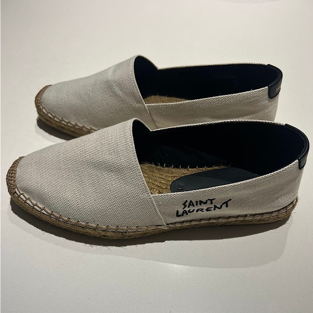 NEW without Tags! Saint Laurent Embroidered Espadrilles in Canvas! Great Price!